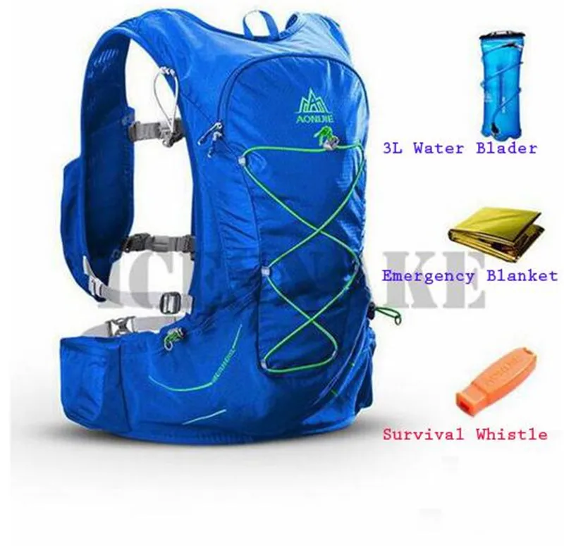 Blue Without bottle AONIJIE легкие сумки для бега, рюкзак, для занятий спортом на открытом воздухе, для бега, марафона, походная сумка, гидратационный жилет, упаковка, 3л, сумка для воды - Цвет: Blue Without bottle