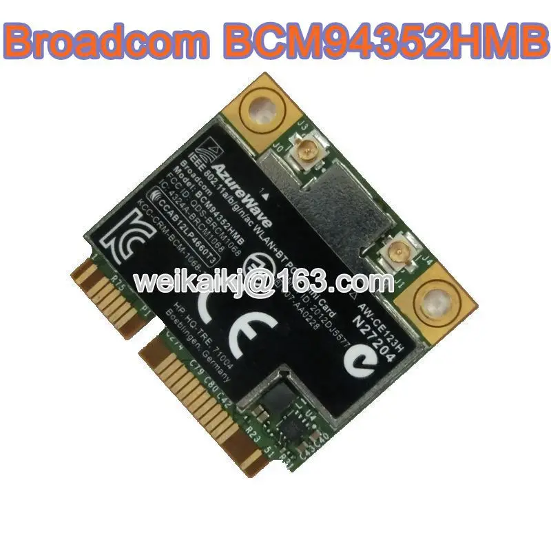 BroadCom BCM4352 BCM94352HMB мини PCIe PCI express беспроводная Wi Fi WLAN BT Bluetooth карта 802.11AC 867 МГц для 724935