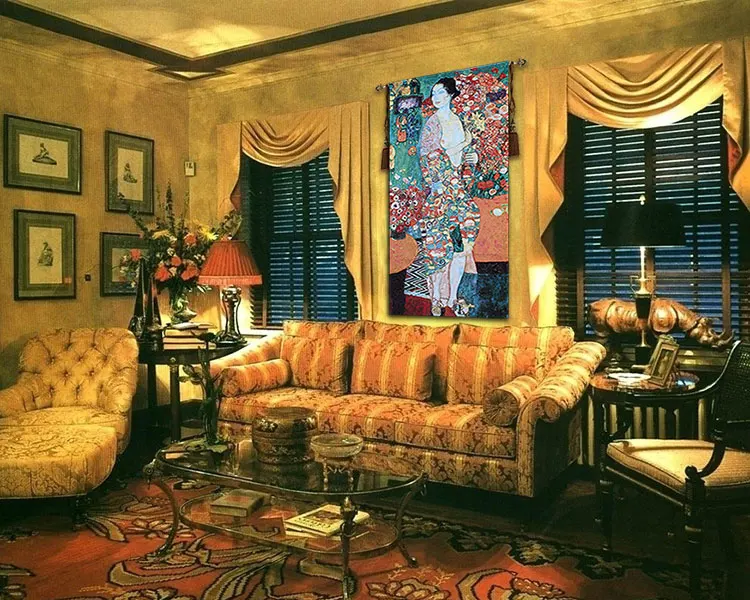 Klimt знаменитая картина танцор настенный гобелен бельгийский художественный настенный марокканский декор гобелин средневековый настенный ковер 70*140 см tapiz