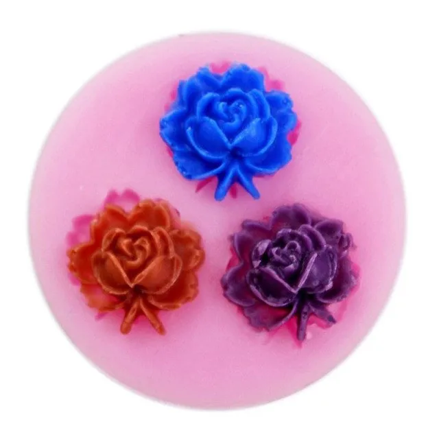 Flowers modeling 3D DIY soap /Chocolate/ jelly silicone molds mini flower cake decoration tools | Дом и сад