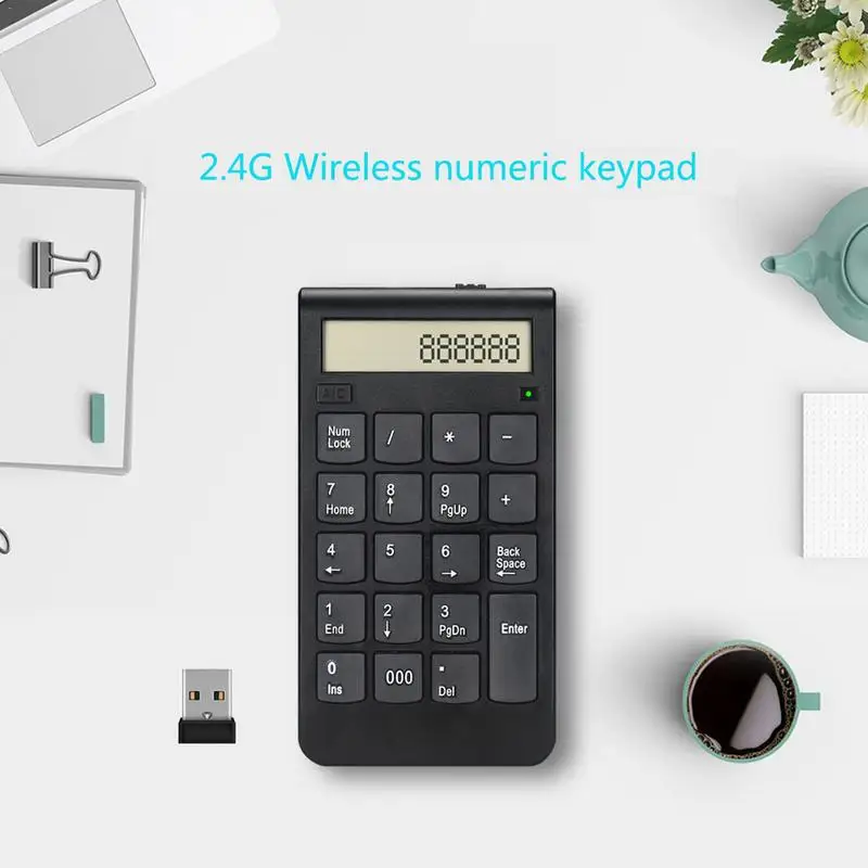 

USB Беспроводная клавиатура 2,4G цифровой дисплей перезаряжаемая цифровая Интеллектуальная клавиатура