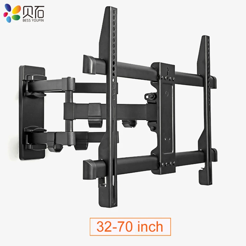 

Full Motion Retractable LCD Bracket TV Wall Mount Tilting Swivel Wall Stand Adjustable Mount Arm Fit for 32-70" Max Support 50kg