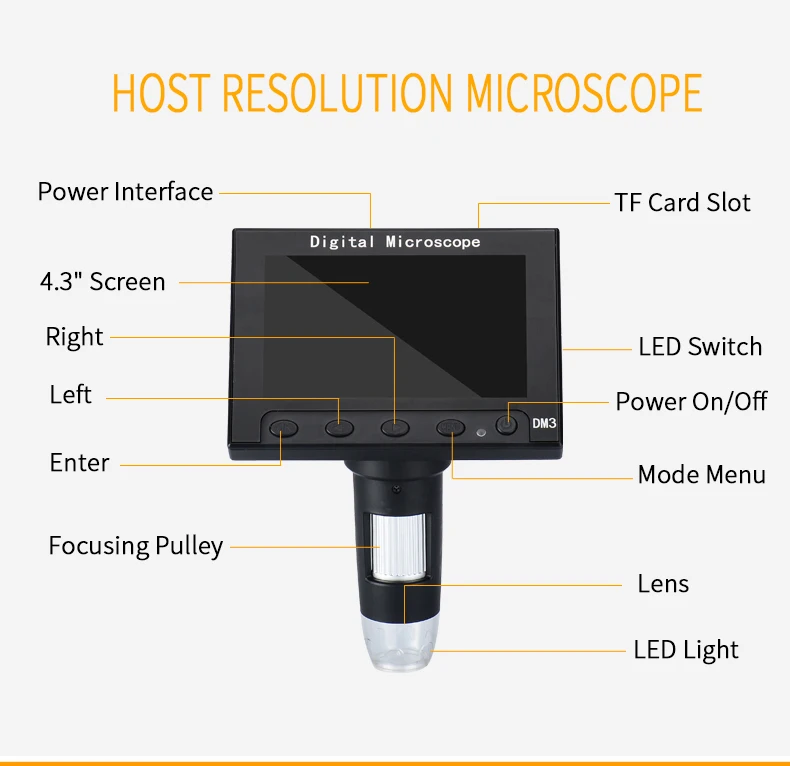1000X видео микроскоп 5.0MP USB цифровой электронный микроскоп 4," дисплей с 8LED подсветкой для ремонта материнской платы PCB
