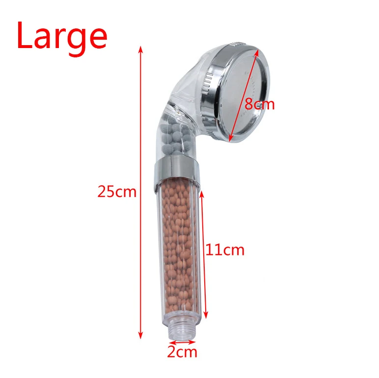 Large 1 pcs 1 шт., насадка для душа, для душа, высокое давление, каменный поток, ручная душевая головка с отрицательными ионами, активированные керамические шарики - Цвет: Large 1 pcs