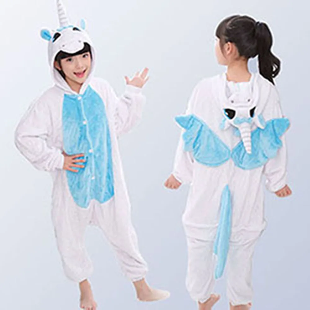 Baby Boys Girls Pajamas Autumn Winter Children Flannel Warm animal penguin Stitch panda Onesie Sleepwear for 3 5 7 9 12Y |