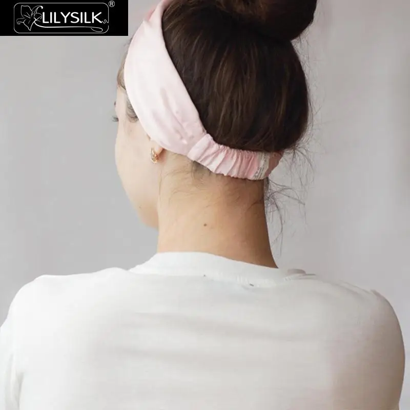 LilySilk повязка на голову ободок для волос аксессуары женские шелковые модные тюрбан головные уборы группа Стильный Эластичный регулируемый милые