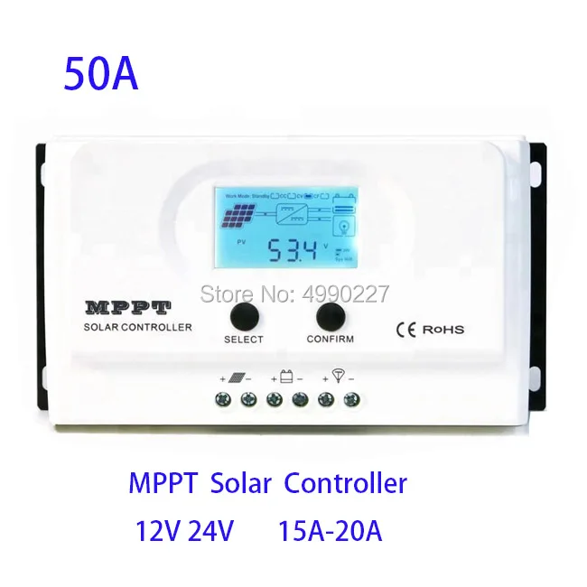 12V24V 20A ML2420 Автомобильная MPPT Контроллер заряда с ЖК дисплеем регулятор солнечного