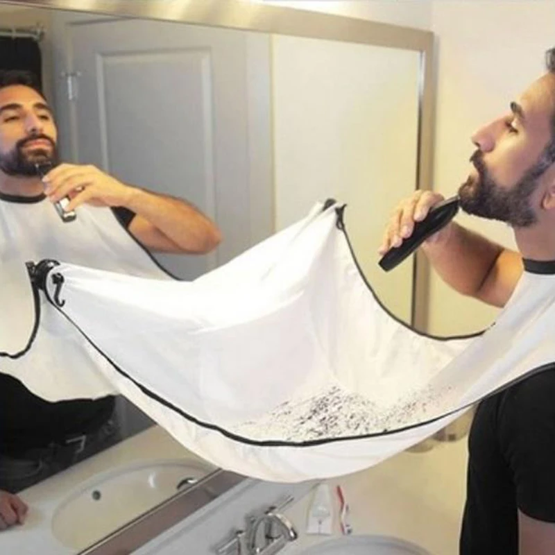 

120x80cm Man Bathroom Apron Black Beard Apron Hair Shave Apron for Man Waterproof Floral Cloth Household Cleaning Protecter