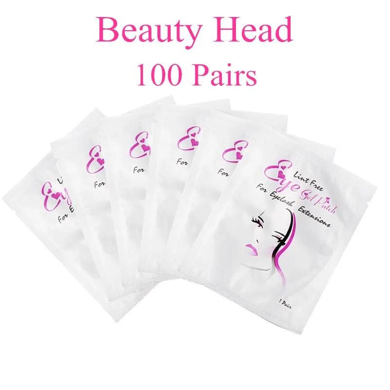 100 Pair Beauty Head NEWCOME 20/50/100 пар накладки для глаз для индивидуального волокно для наращивание ресниц наклейки под глазами накладные бумажные патчи для ресниц - Цвет: 100 Pair Beauty Head
