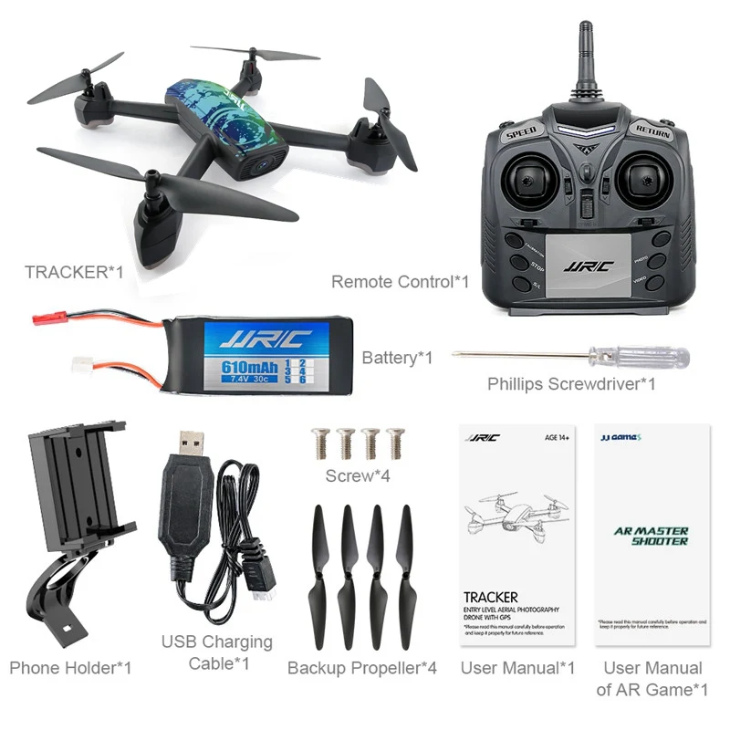JJRC H55 трекер Wi-Fi FPV с камерой 720P HD gps позиционирование Радиоуправляемый Дрон Квадрокоптер камуфляж RTF VS JJPRO P130 H37 MJX Bugs 6 - Цвет: Blue x 1 Battery