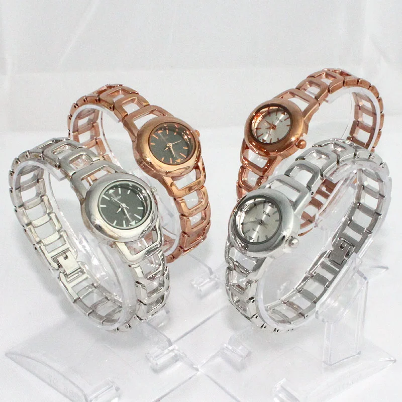 Часы наручные женские серебристые с ремешком из нержавеющей стали 4 цвета|wristwatch