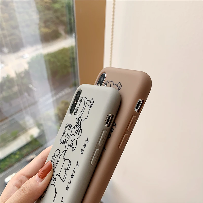 Soft TPU Gel Rubber Silicone Funny Cartoon Phone Case For iphone X XR XS MAX 6 6S 7 8 Plus Cover Cute Animal Cat Pattern Cases |