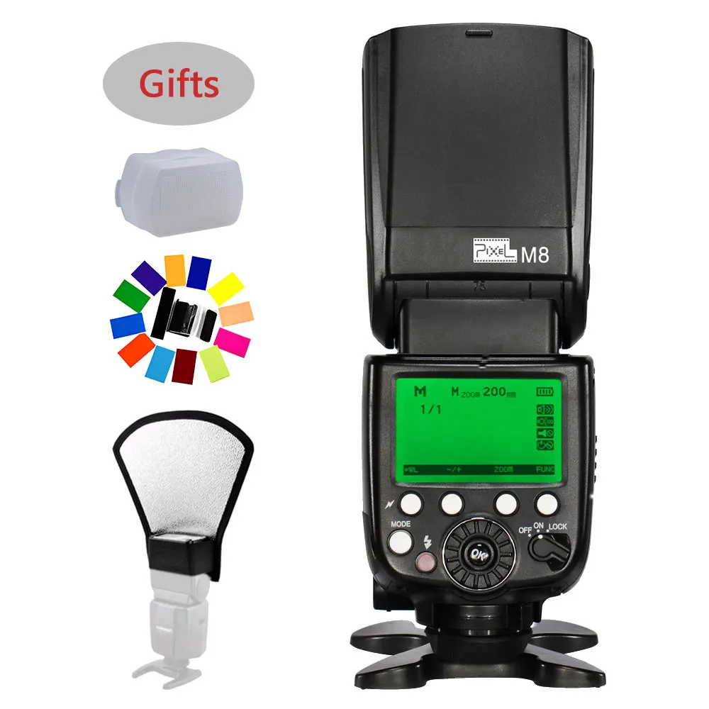 INSEESI IN-560IV IN560IV PLUS& PIXEL M8 ЖК-Фонарик Беспроводная вспышка Speedlite& TF-362 беспроводной триггер для камеры Nikon - Цвет: PIXEL M8