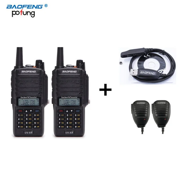 as pic show 2 шт. Baofeng UV-XR 10 Вт Высокая мощность IP67 Водонепроницаемый двухстороннее радио Двухдиапазонная портативная рация для охоты, пешего туризма, дождя - Цвет: as pic show