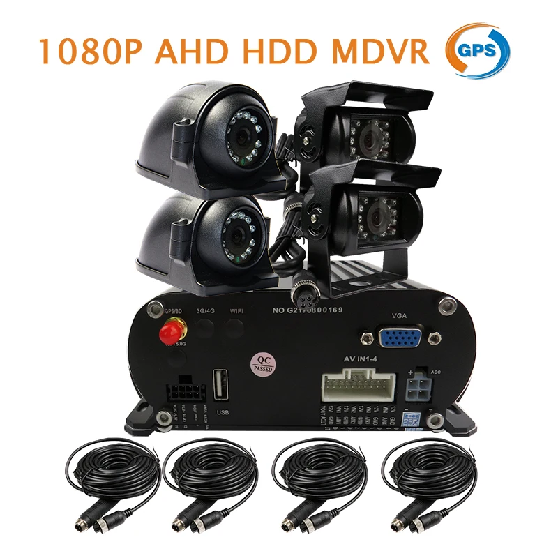 Бесплатная доставка 4 канала gps 2.0MP 1080 P HD AHD 2 ТБ HDD Видеорегистраторы для