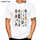 Новейший дизайн футболки с насекомым Летняя мужская индивидуальная белая футболка с принтом топы в стиле Geek футболка одежда