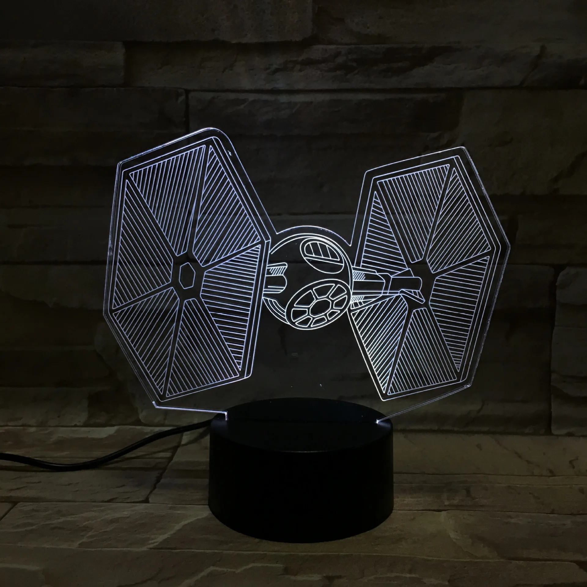 2019 Cool Fighter 3D Star Wars Tie LED Colorful Night Light Bedroom Halloween Decor 7 color changing touch table light | Лампы и