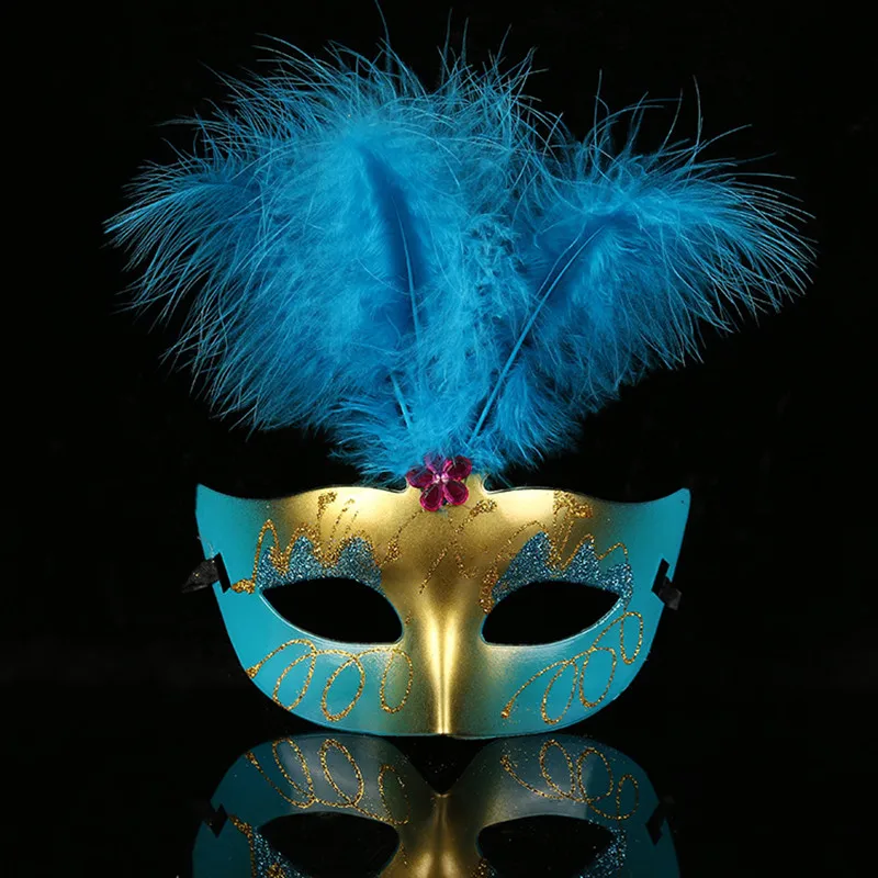 5Pcs/Lot Cool Plastic Halloween Decoration Chicken Feather Face Masks Adults for Women Girl Fancy Dress Ball Party Props Funny | Дом и сад