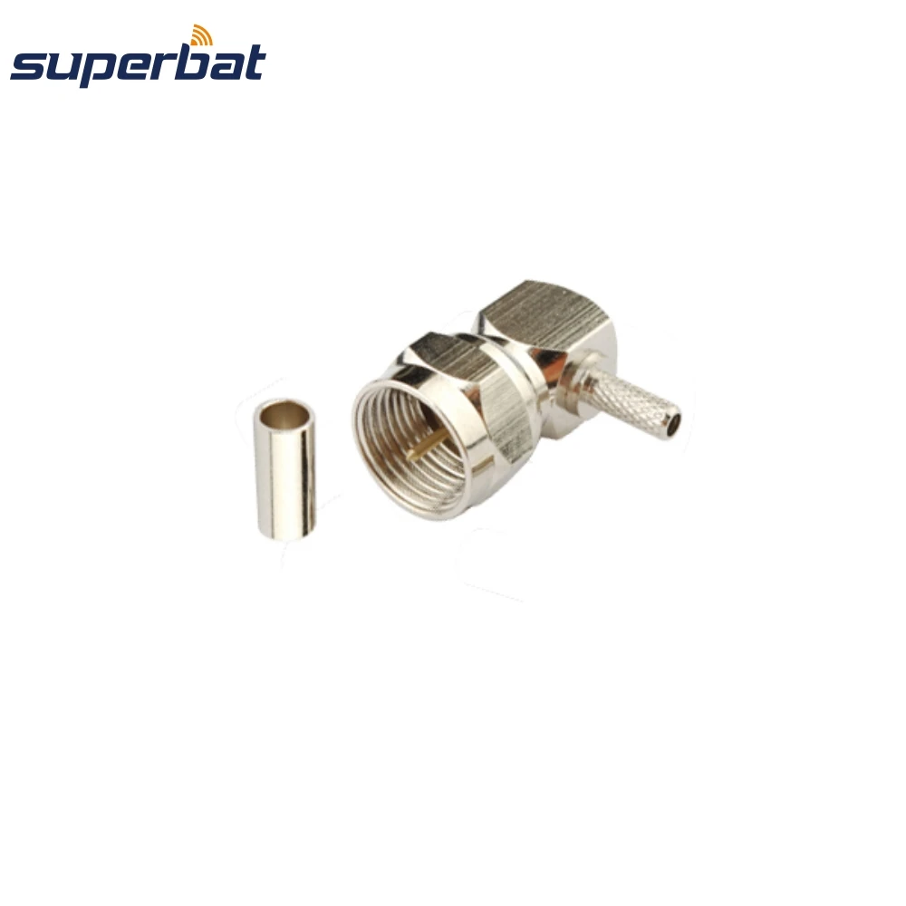 Superbat 10 шт. 75 Ом коннектор F обжимной разъем прямоугольный для RG179|connector tyco|connector