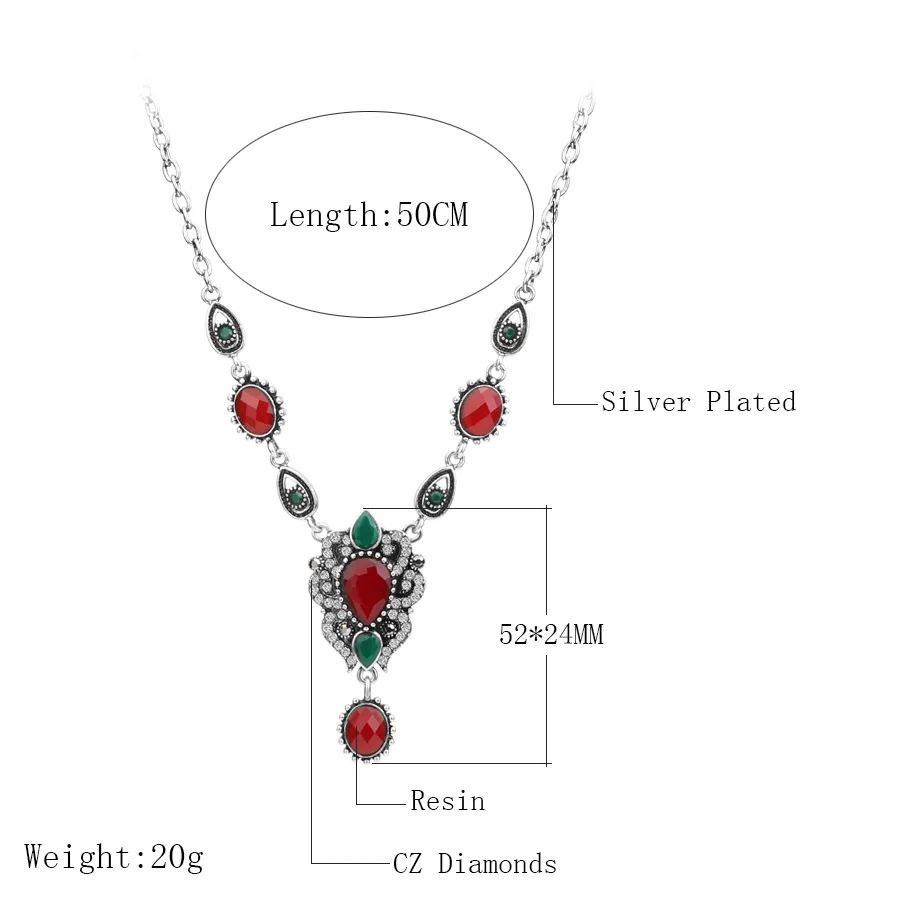 Лидер продаж 2017 модное винтажное ожерелье с красным драгоценным камнем для