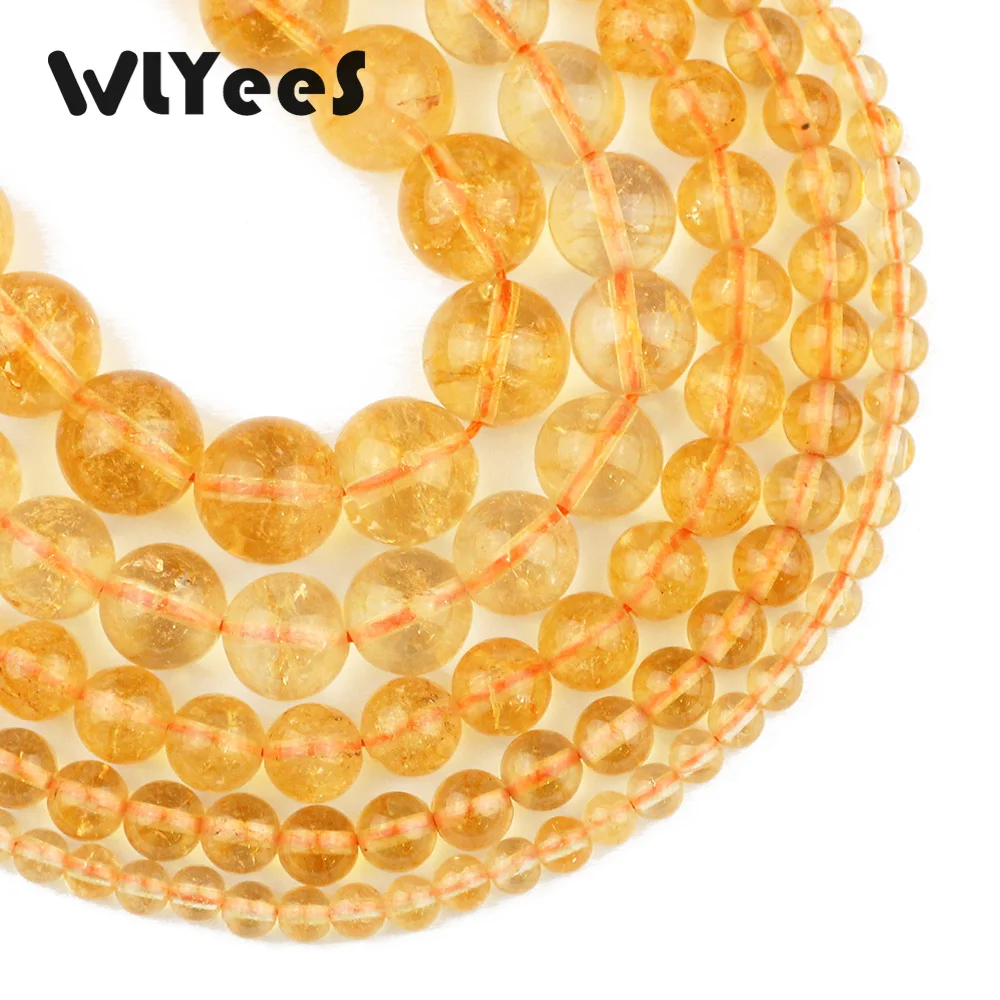 Желтые хрустальные бусины WLYeeS круглый шар 4 6 8 10 12 мм натуральные россыпью для