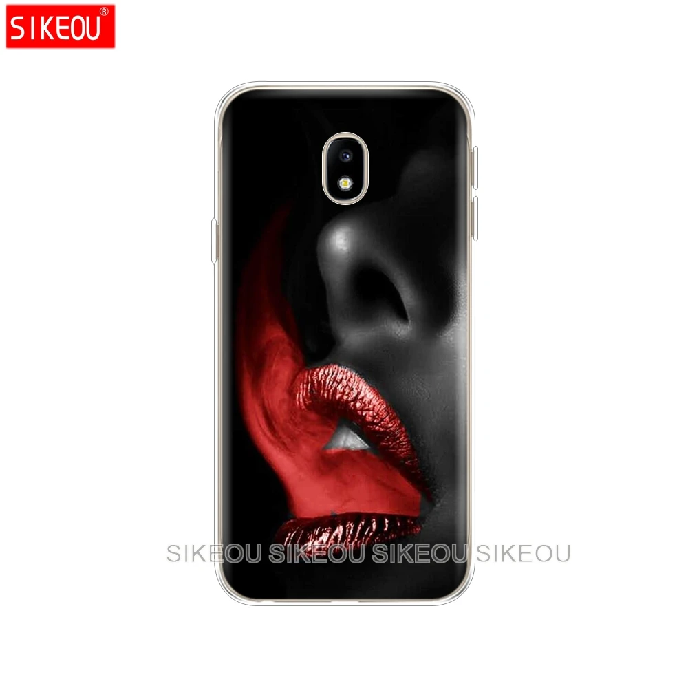 Силиконовый чехол для телефона Samsung Galaxy J3 J5 J7 2017 J330 J530 J730 PRO j2 2018 Red Sexy Lips girl Luxury Korea