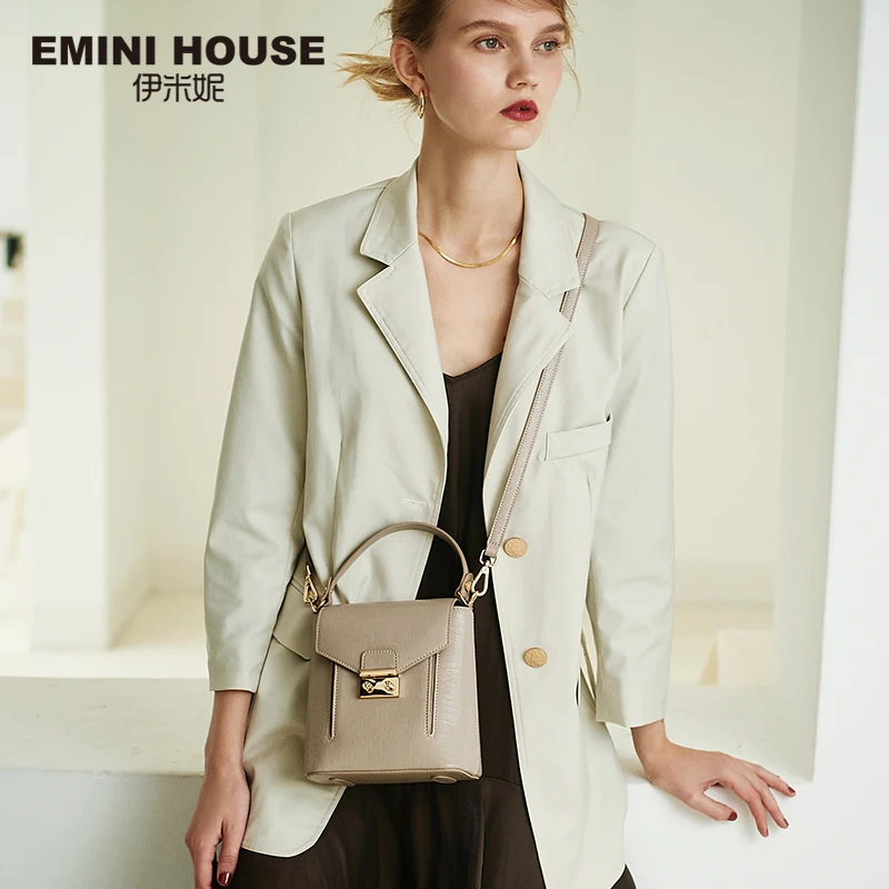 Сумка ведро с навесным замком EMINI HOUSE сумки через плечо для женщин сумка из спилка