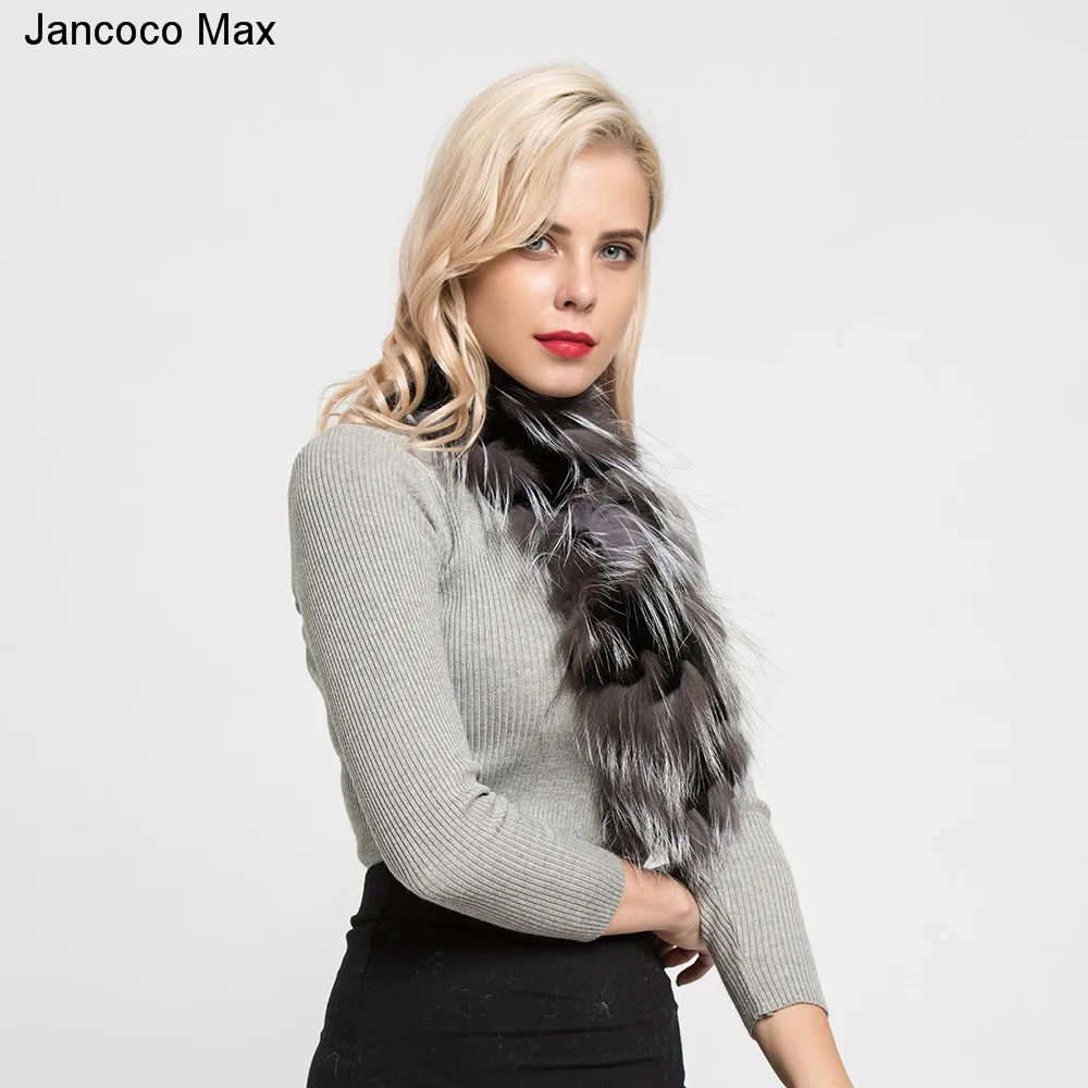 Jancoco Max новое поступление настоящий мех кролика и настоящий Лисий мех шарф женские модные стильные шали Осень Зима Глушитель S7179