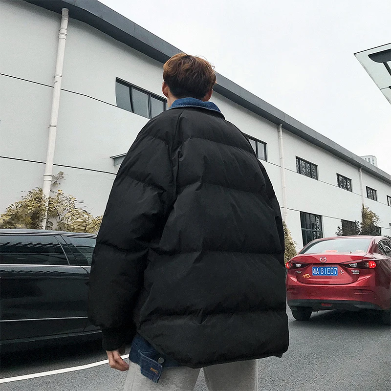 Новинка Зима 2019 свободные японские толстые короткие мужские корейские