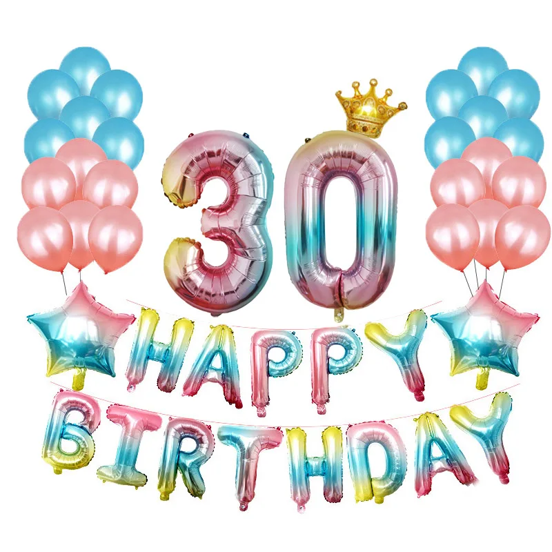 Украшения для первого дня рождения радужные шары с днем один год день цифры