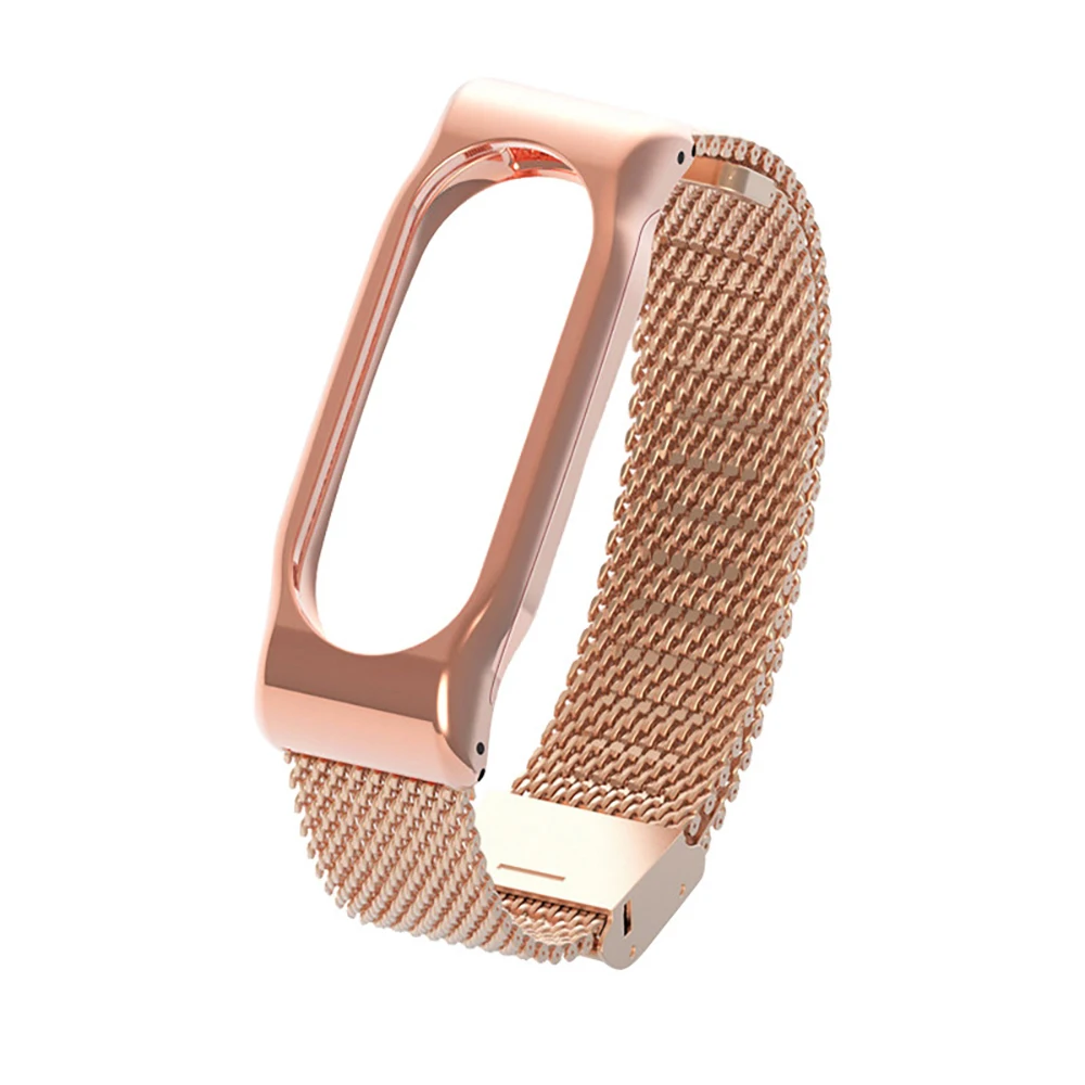 Style 1 Rose Gold Браслет mi Band 4/3 с металлическим каркасом, браслет из нержавеющей стали, сменные ремешки для Xiaomi mi, ремешок на запястье 2 - Цвет ремешка: Style 1 Rose Gold