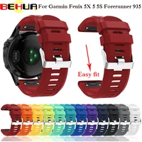 behua 26 22 20mm watchband for garmin fenix 5x 5 5s plus 6 6s 6x forerunner 935 quick release silicone easy fit wrist band strap