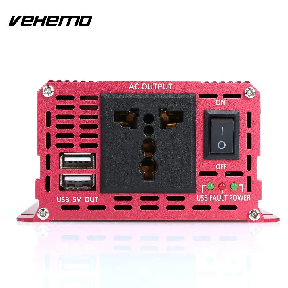 Vehemo DC12V/24 В к AC220V преобразователь солнечной Мощность инвертор алюминиевый сплав