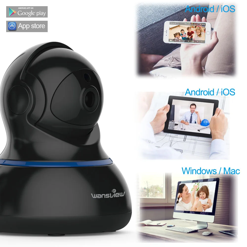 IP-камера видеонаблюдения Wansview Q3s Full HD 1080P двухстороннее аудио Wi-Fi |