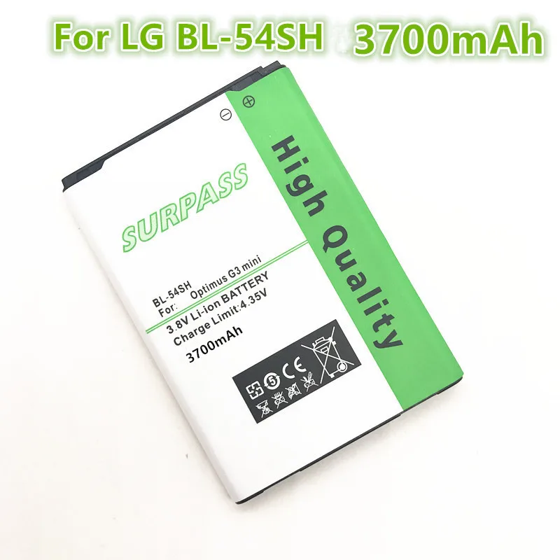 3700 мА/ч BL-54SH Батарея для LG Optimus G3 мини G2 D725 D722 D728 D729 D22 F300 L90 F7 F260 D410 D405N US780 F320 g3s мин |