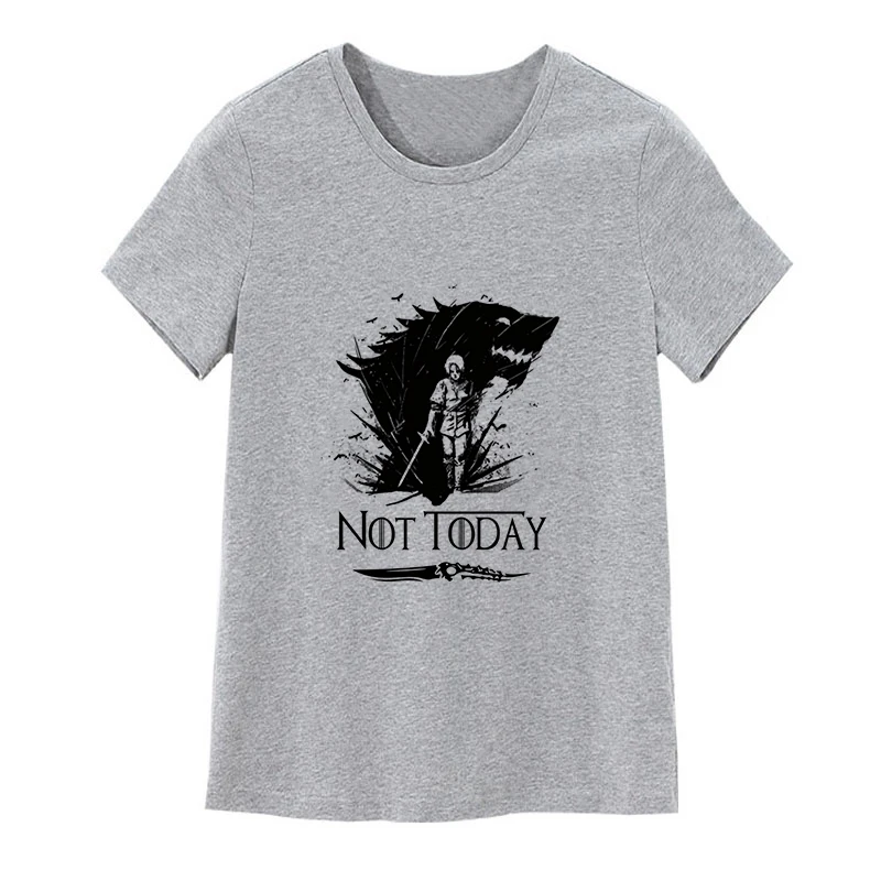 1999-gray 3 цвета, женская летняя футболка, Arya Stark Not Today, футболка с принтом,, модная уличная Футболка Harajuku, топы для фанатов Игры престолов - Цвет: 1999-gray