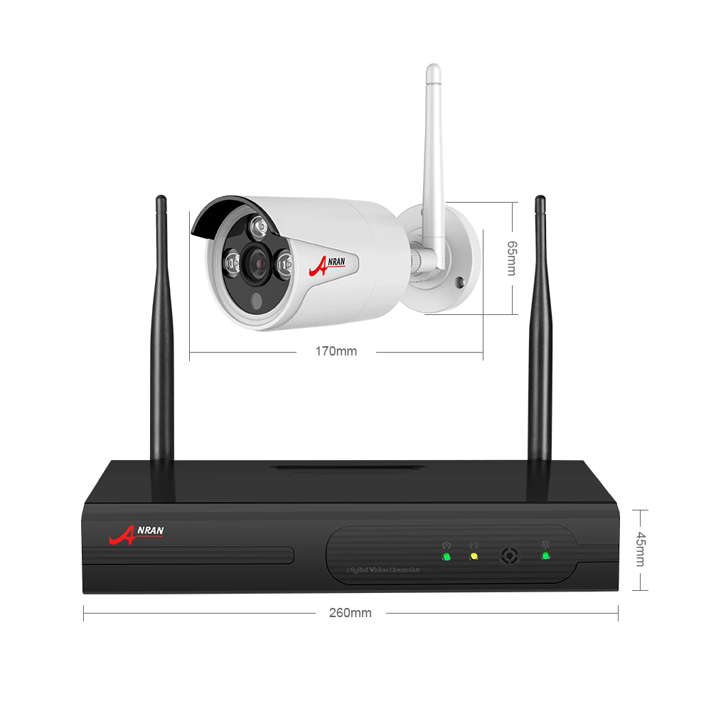 ANRAN CCTV Plug Play HD 8CH 1080P wifi NVR 2MP Открытый водонепроницаемый 3 массив ИК IP Беспроводная