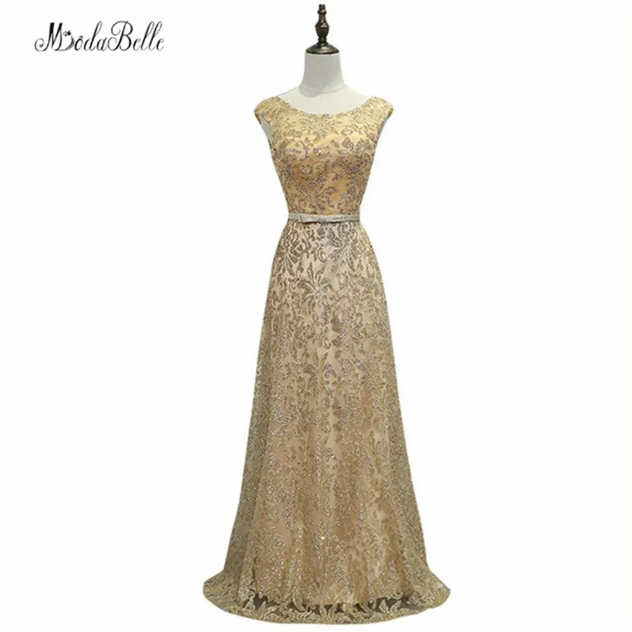 Женское длинное вечернее платье с блестками Modabelle золотое/темно синее