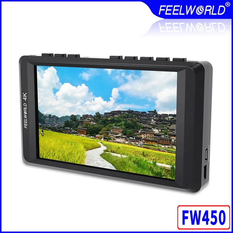Feelworld FW450 4 5 &quotIPS 4K HDMI камера полевой монитор 1280x800 HD портативный ЖК-монитор для DSLR с