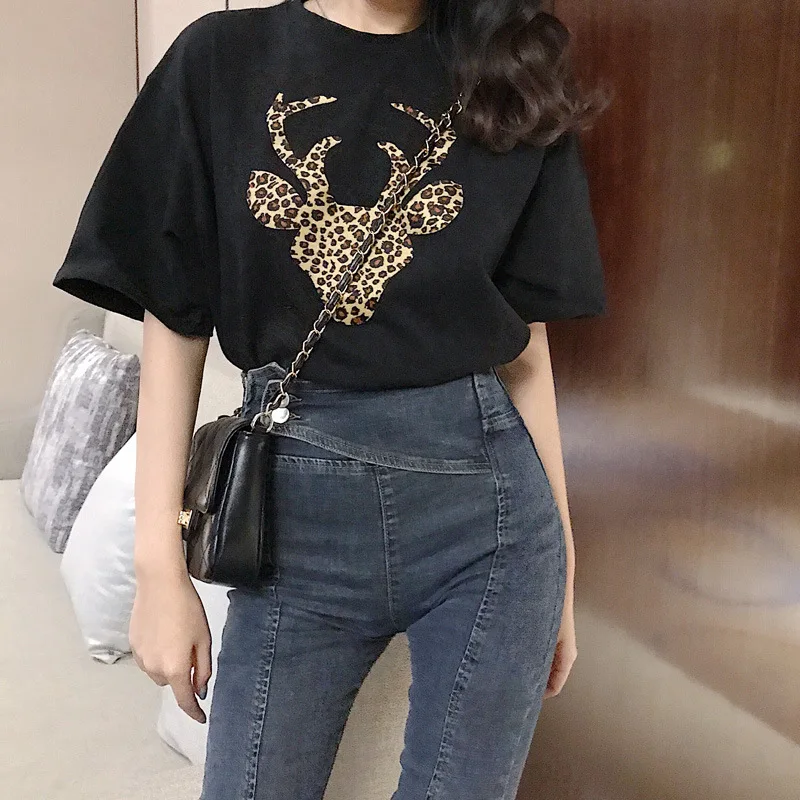 Высококачественная футболка женская летняя повседневная свободная в Корейском