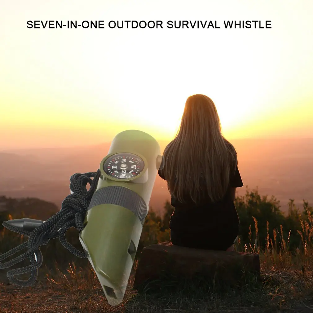 7 в 1 военный аварийный спасательный свисток наборе компас светодиодный