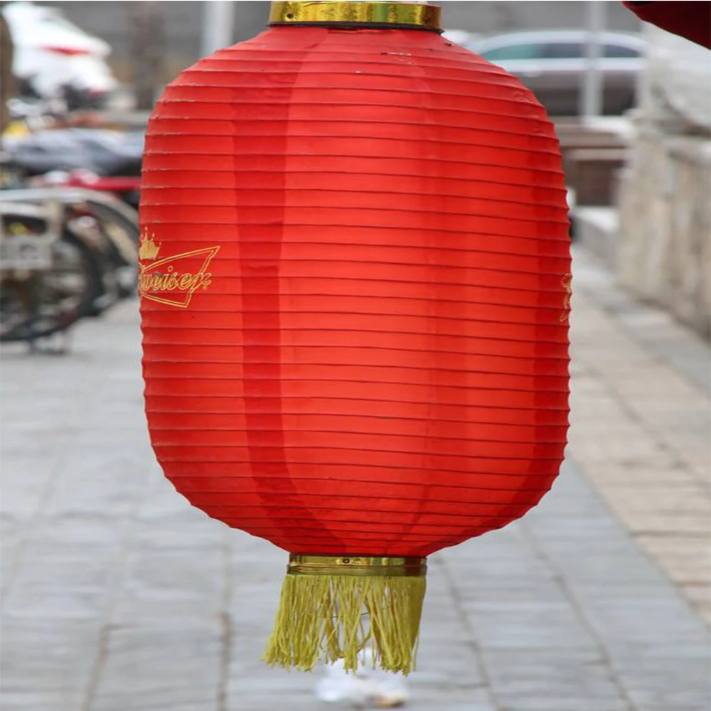 Красный китайский новогодний фонарь цилиндр фестиваль ветровой декор украшение