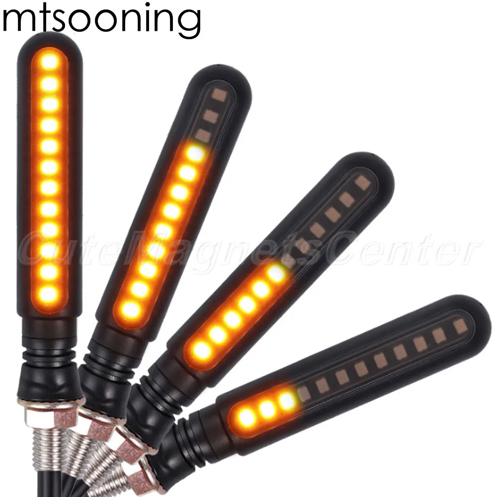 Mtsooning 2 пары мотоциклетные Сигналы поворота 4E знак светодиодный поток воды