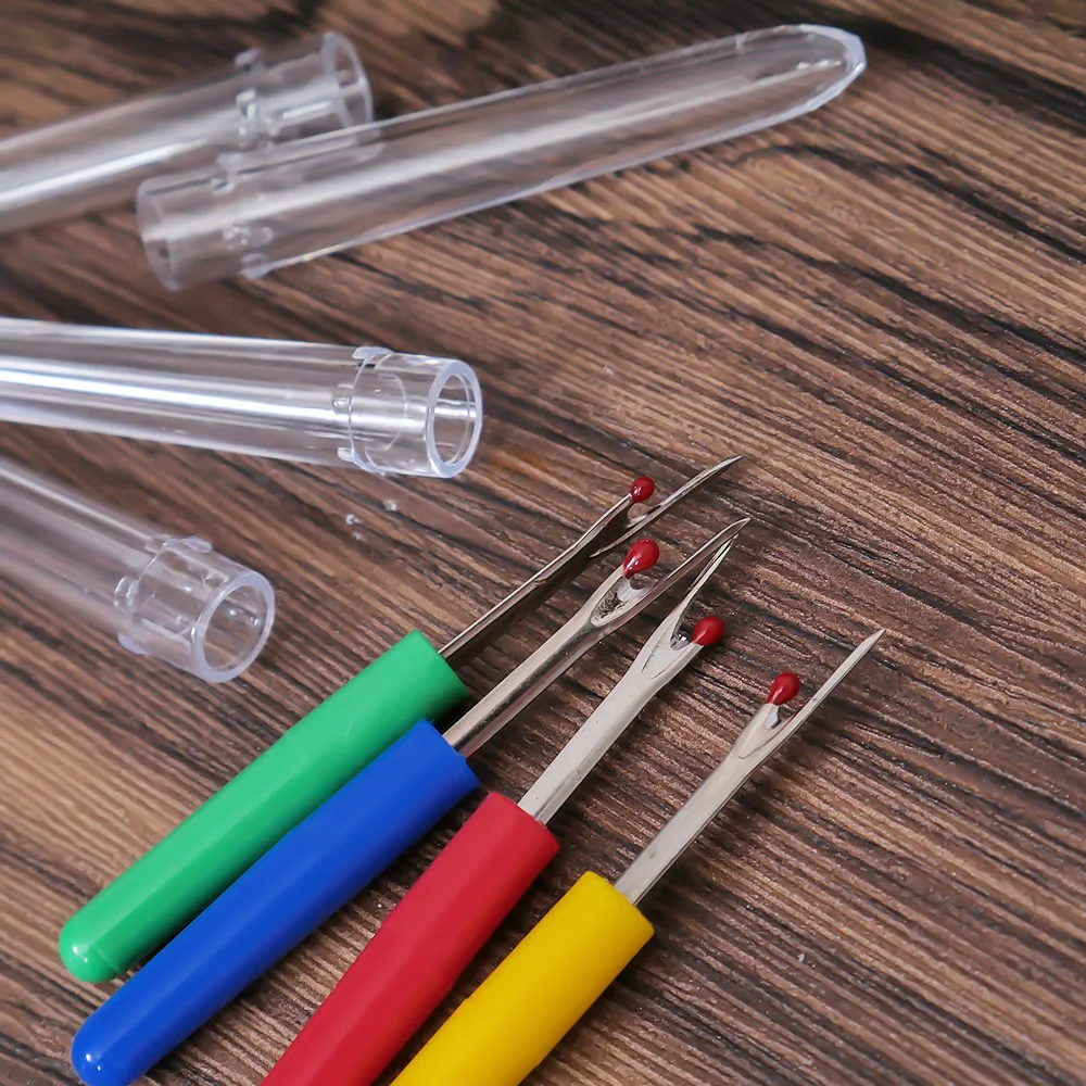 

4Pcs/lot Steel Plastic Handle Craft Thread Cutter Seam Ripper Stitch Unpicker Needle Arts Sewing Tools