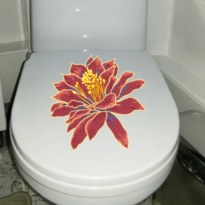 Туалетные наклейки для декора домашней гостиной с тропическими цветами растений Phnom Penh размером 22,7*22,2 см - YOJA T1-1132.