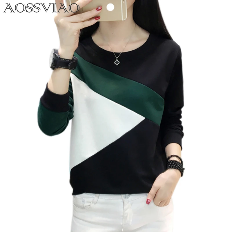 Женская футболка Осень зима camisa feminina футболки женские топы повседневные poleras de