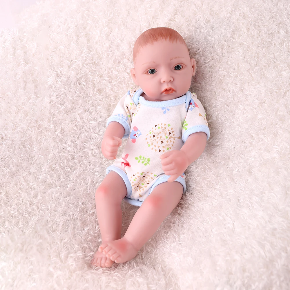 KAYDORA Reborn Baby Doll Mini 10 дюймов синий мальчик полный винил силиконовый милый Близнецы