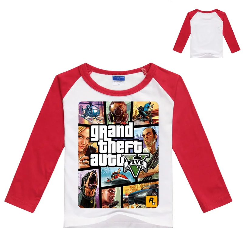 Футболка с длинными рукавами для детей 2-12 лет Manche Longue Garcon Grand Theft Auto Shirt Gta 5