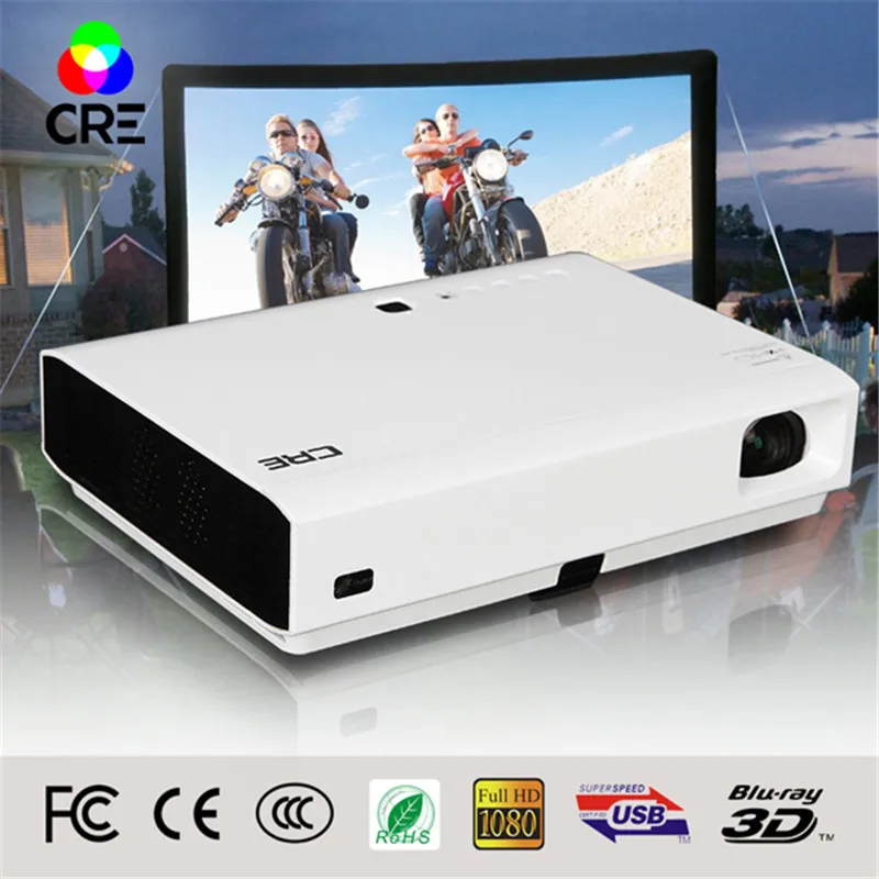 Самый дешевый видеопроектор cre X3001 3000 люмен full HD 1080p 3LED DLP идеальный проектор для