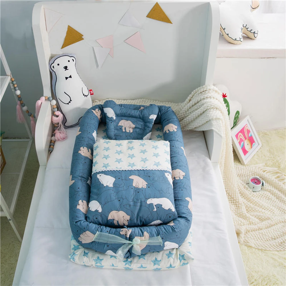 Для Co спальная кровать переносная детская кроватка 95*50*15 см (37*19 * 6in) 3 шт./компл.